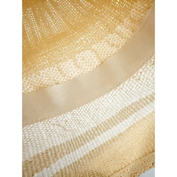 A New Day Striped Floppy Brim Beach Hat Cream Color S/M - Picture 8 of 9